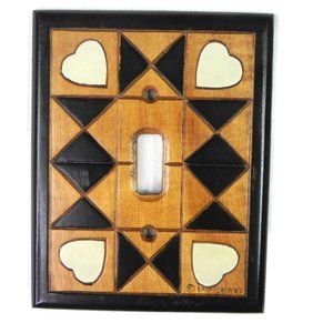 Vintage Handcrafted Wood Light Switch Cover